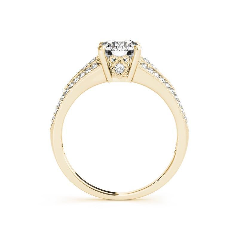 GIA Certified 1.7ct Round Solitaire & Multi-Row Heart Diamond Ring In condizioni Nuovo in vendita a New York, NY