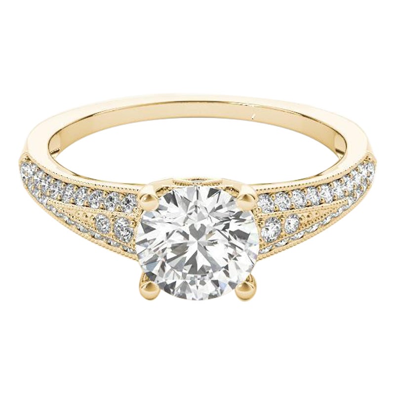 GIA Certified 1.7ct Round Solitaire & Multi-Row Heart Diamond Ring