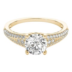 GIA Certified 1.7ct Round Solitaire & Multi-Row Heart Diamond Ring