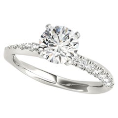 Anello con diamante solitario a fascia ritorta e ritorta da 1,7 carati certificato GIA