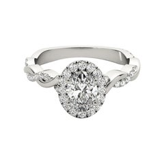 GIA Certified 1.8 Carat Braided Band Oval Halo  Bague en diamant