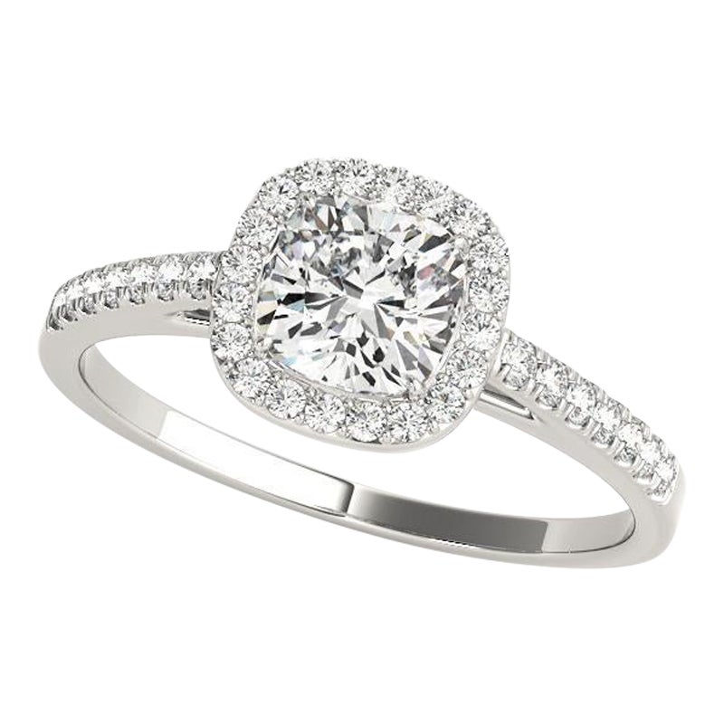 GIA Certified 1,8 Carat Cushion Halo Cathedral Pave Platinum Diamond Ring