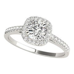 GIA Certified 1,8 Carat Cushion Halo Cathedral Pave Platinum Diamond Ring
