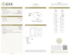 Bague en diamant taille émeraude de 18 carats certifiée GIA