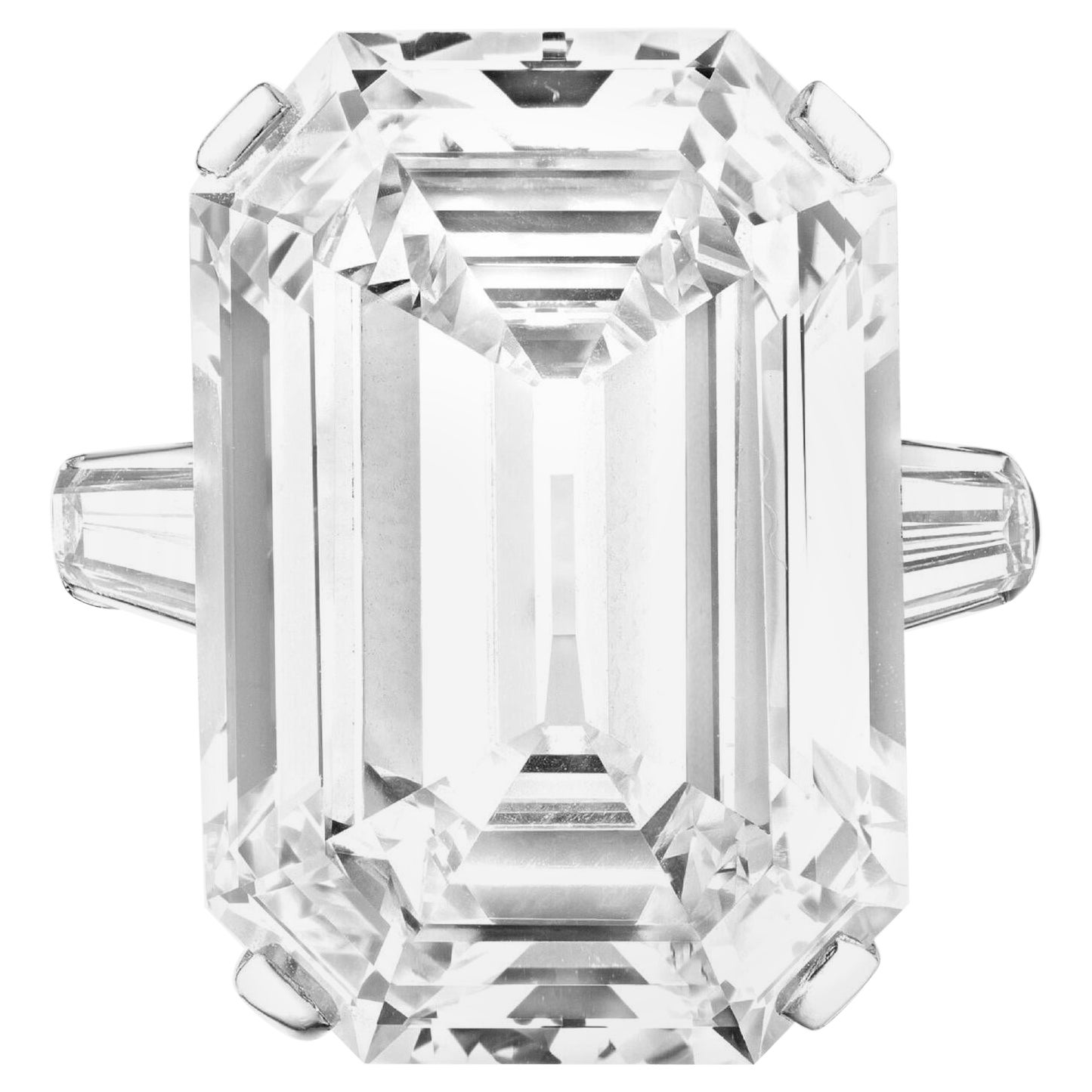 GIA zertifiziert 18 Karat Smaragdschliff h intern fehlerfrei Diamant Platin Ring