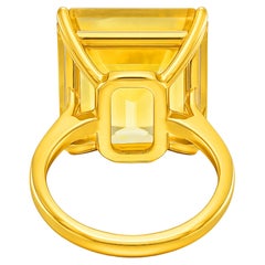 GIA Certified 18 Carat Fancy Intense Yellow Radiant Cut Diamond Ring