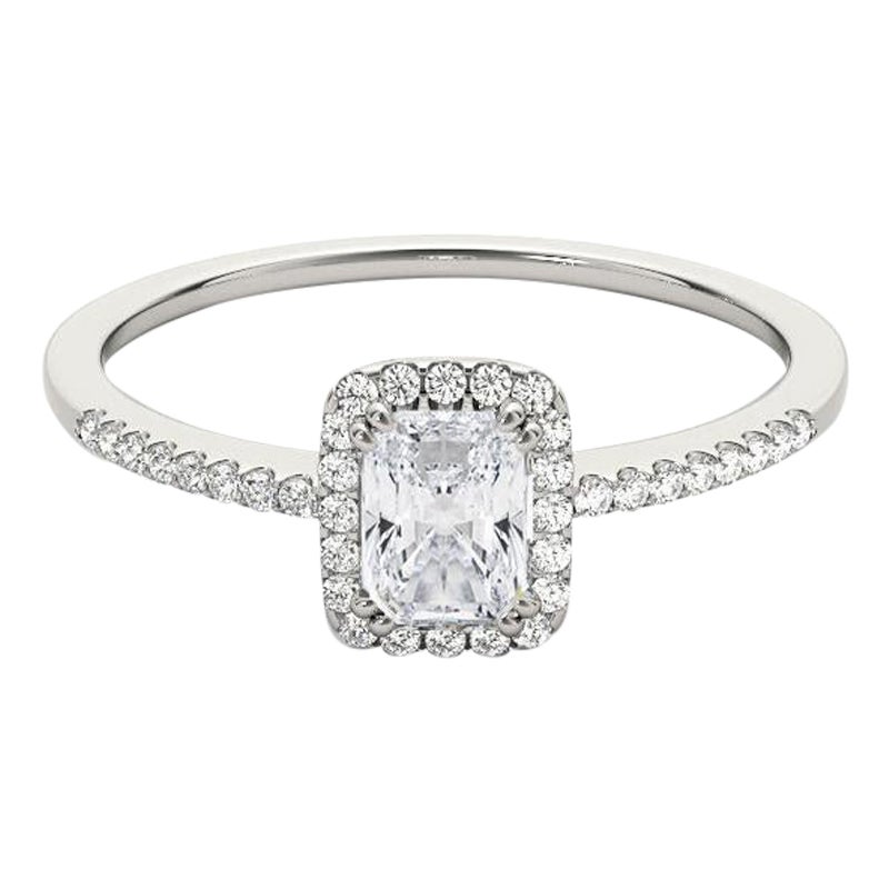GIA Certified 1.8 Carat Radiant Halo Filigree Basket Diamond Ring