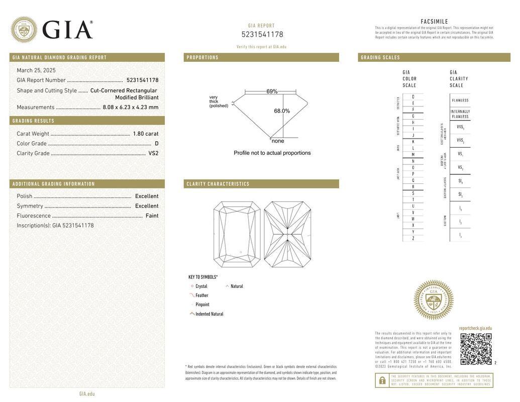 Anillo de diamantes con banda de pavé con halo oculto radiante de 1.8 quilates certificado por GIA Contemporáneo en venta