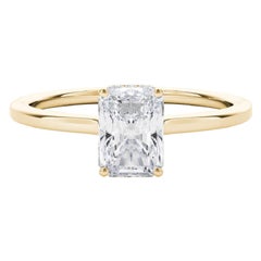 GIA Certified 1.8 Carati Radiant Halo Hidden Slim Band Diamond Ring