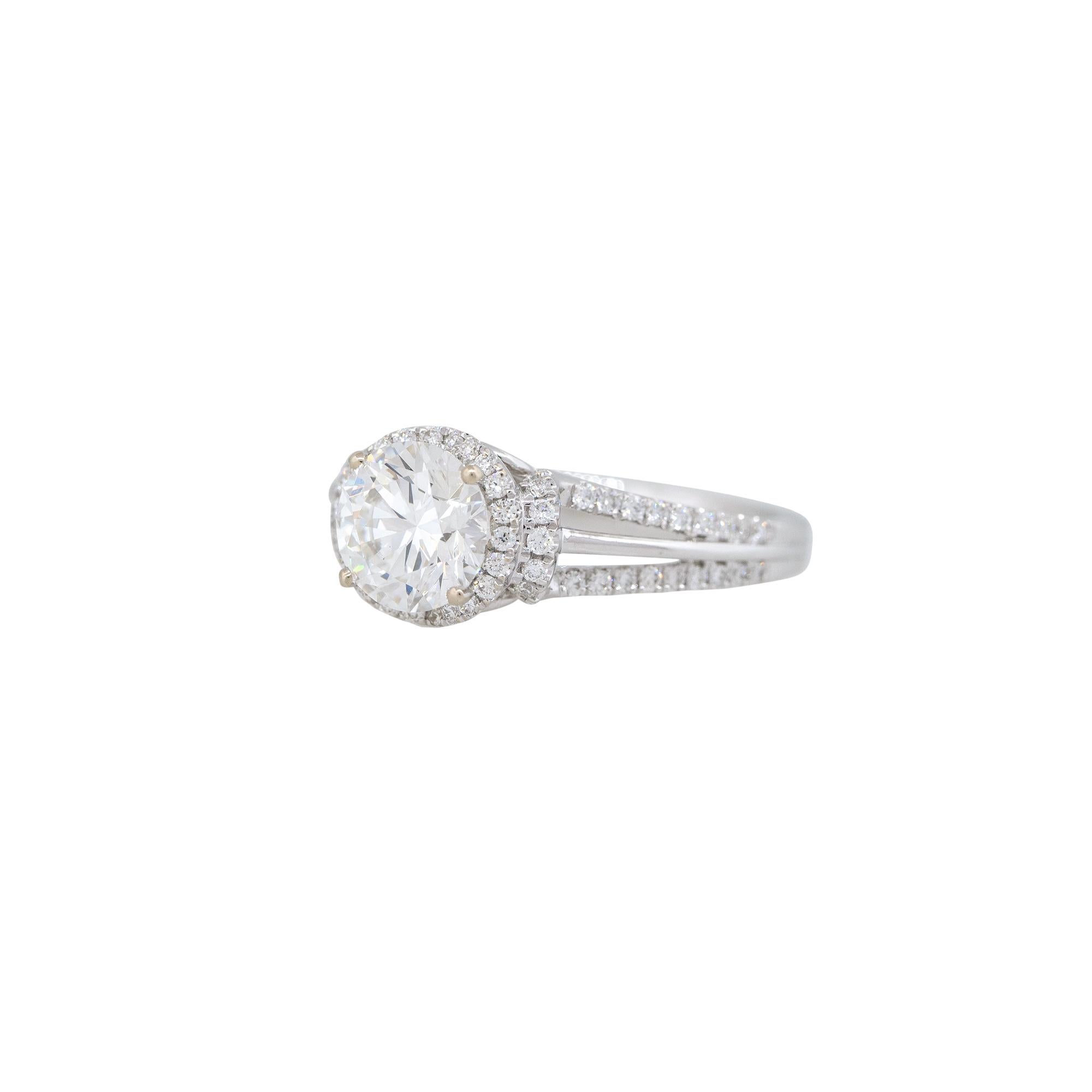 GIA Certified 18k White Gold 1.79ctw Round Brilliant Cut Diamond Engagement Ring 

Product: Round Brilliant Diamond Engagement Ring
Material: 18k White Gold
GIA Diamond Details: The main Diamond comes with a GIA Certificate, Certificate #