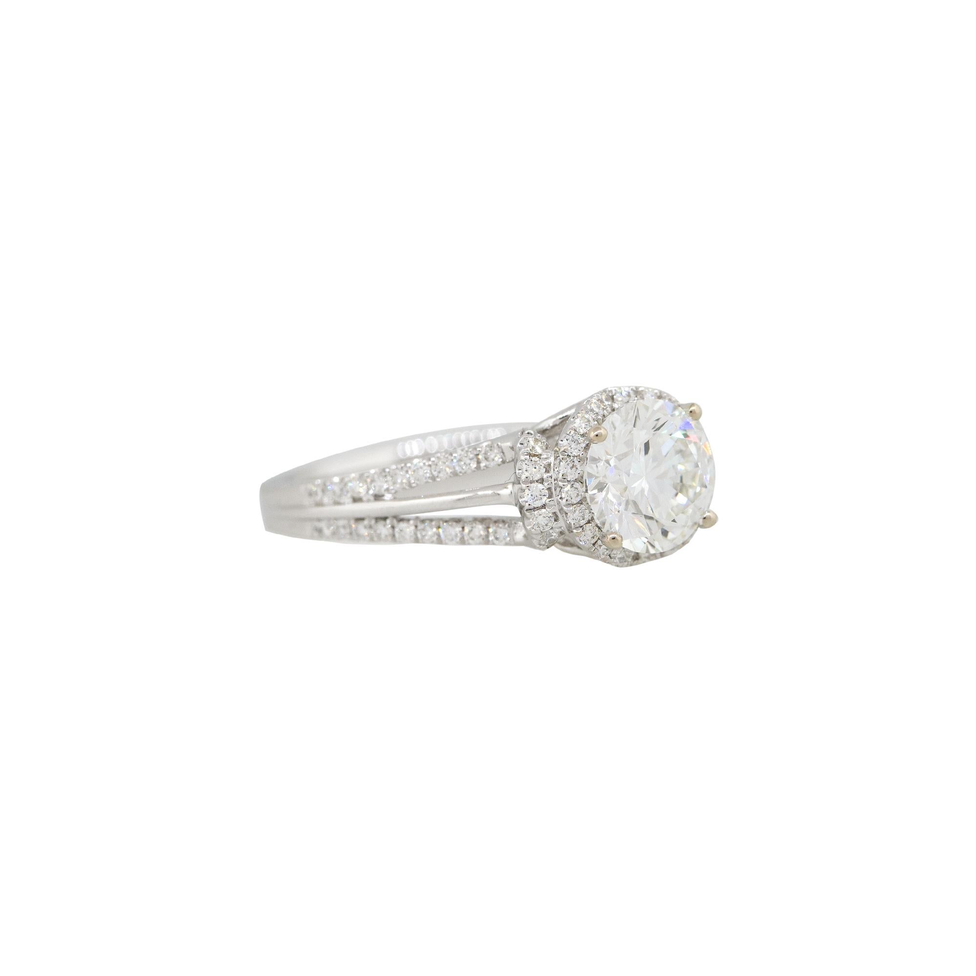 Modern GIA Certified 1.79 Carat Round Brilliant Cut Diamond Engagement Ring 18 Karat For Sale