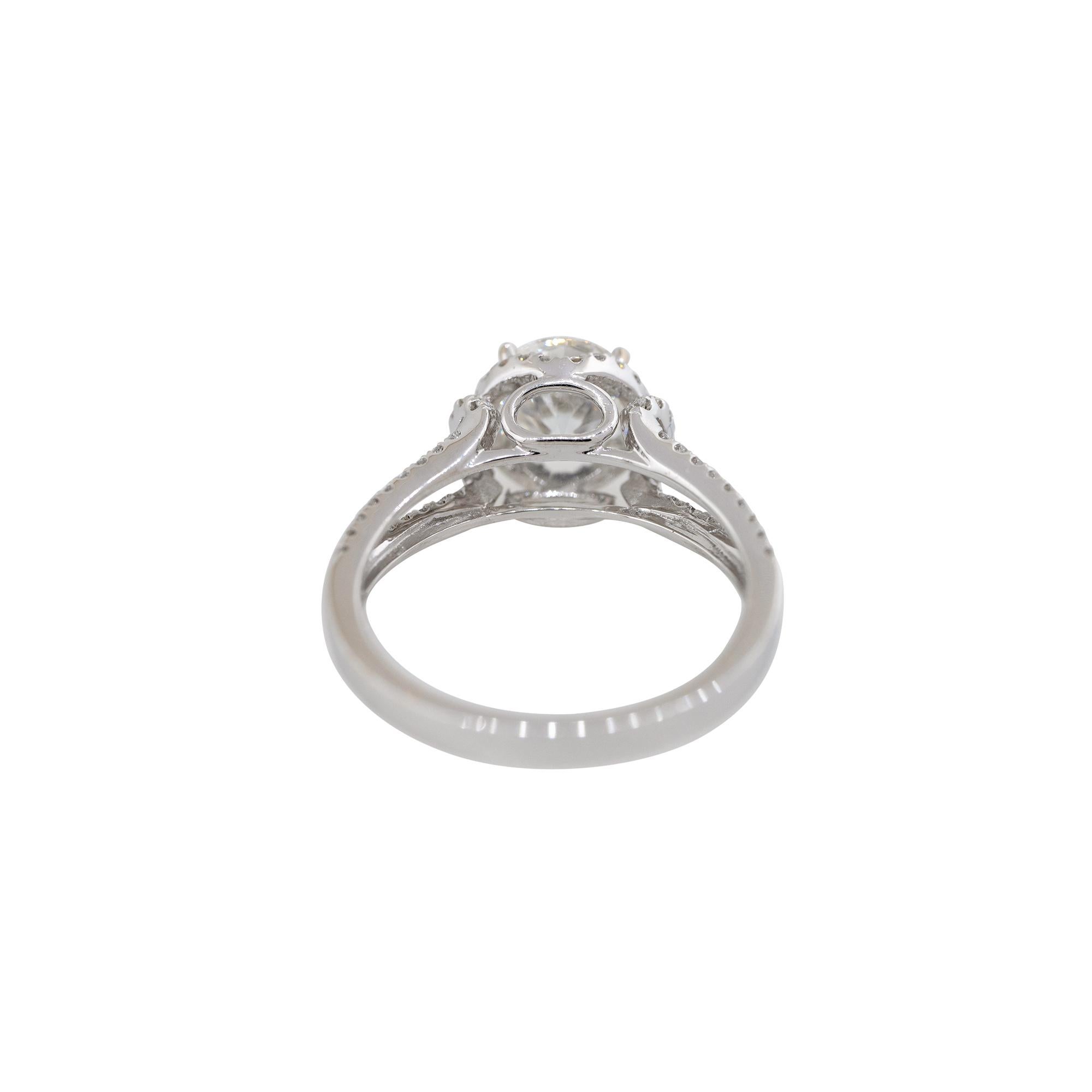 Women's GIA Certified 1.79 Carat Round Brilliant Cut Diamond Engagement Ring 18 Karat For Sale