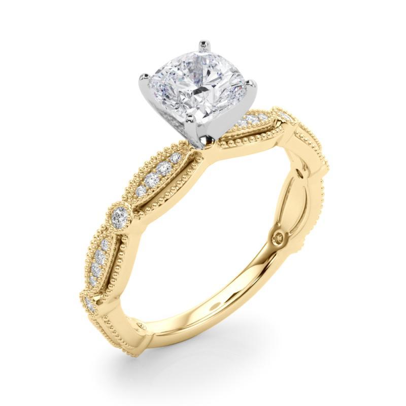 Donna Anello di diamanti vintage a fascia con cuscino a grana fine certificato GIA da 1.8 carati in vendita