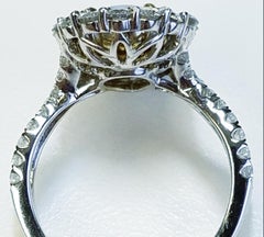 GIA Certified 18 Karat White Gold Pear Cut Blue Sapphire and Diamond Ring