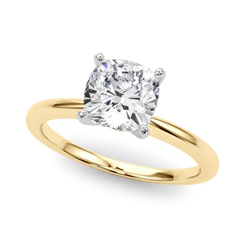 Taglio cuscino Anello con diamante solitario con incastonatura a cuscino da 1,80 carati certificato GIA in vendita