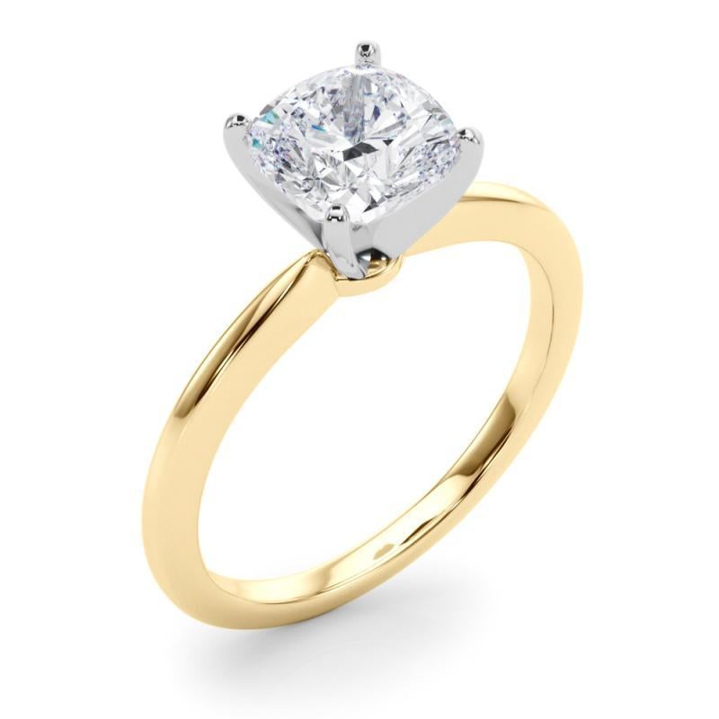 Donna Anello con diamante solitario con incastonatura a cuscino da 1,80 carati certificato GIA in vendita