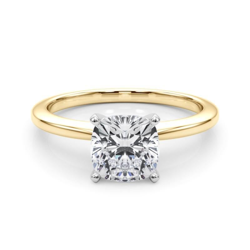 GIA Certified 1.80 Carat Cushion Prong Set Solitaire Diamond Ring