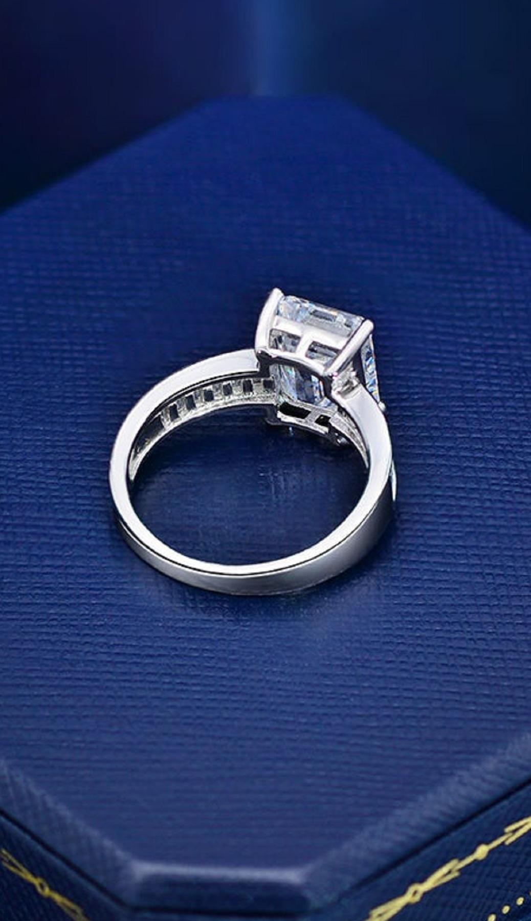 diamond emerald cut engagement rings