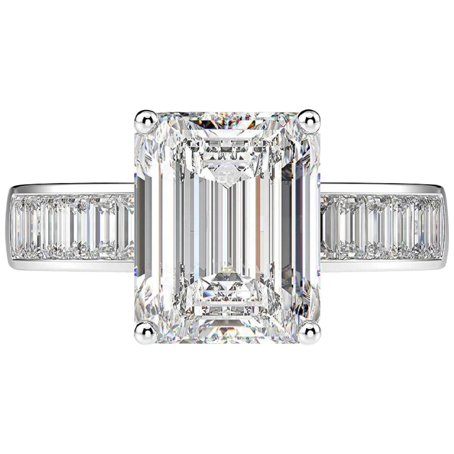 GIA Certified 2.05 Carat Diamond Engagement Ring with Side Emerald Cut  Diamonds For Sale at 1stDibs | $15000 engagement ring, 2.05 carat diamond  price, 15000 dollar engagement rings