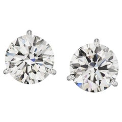 GIA Certified 1.80 Carat Diamond Stud Earrings Excellent Cut