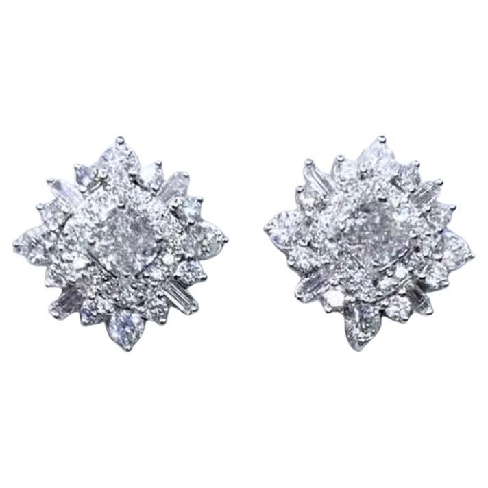 GIA Certified 1.80 Carat Diamonds 18K Gold Earrings
