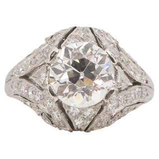 GIA Certified .80 Carat Diamond Platinum Engagement Ring For Sale at ...