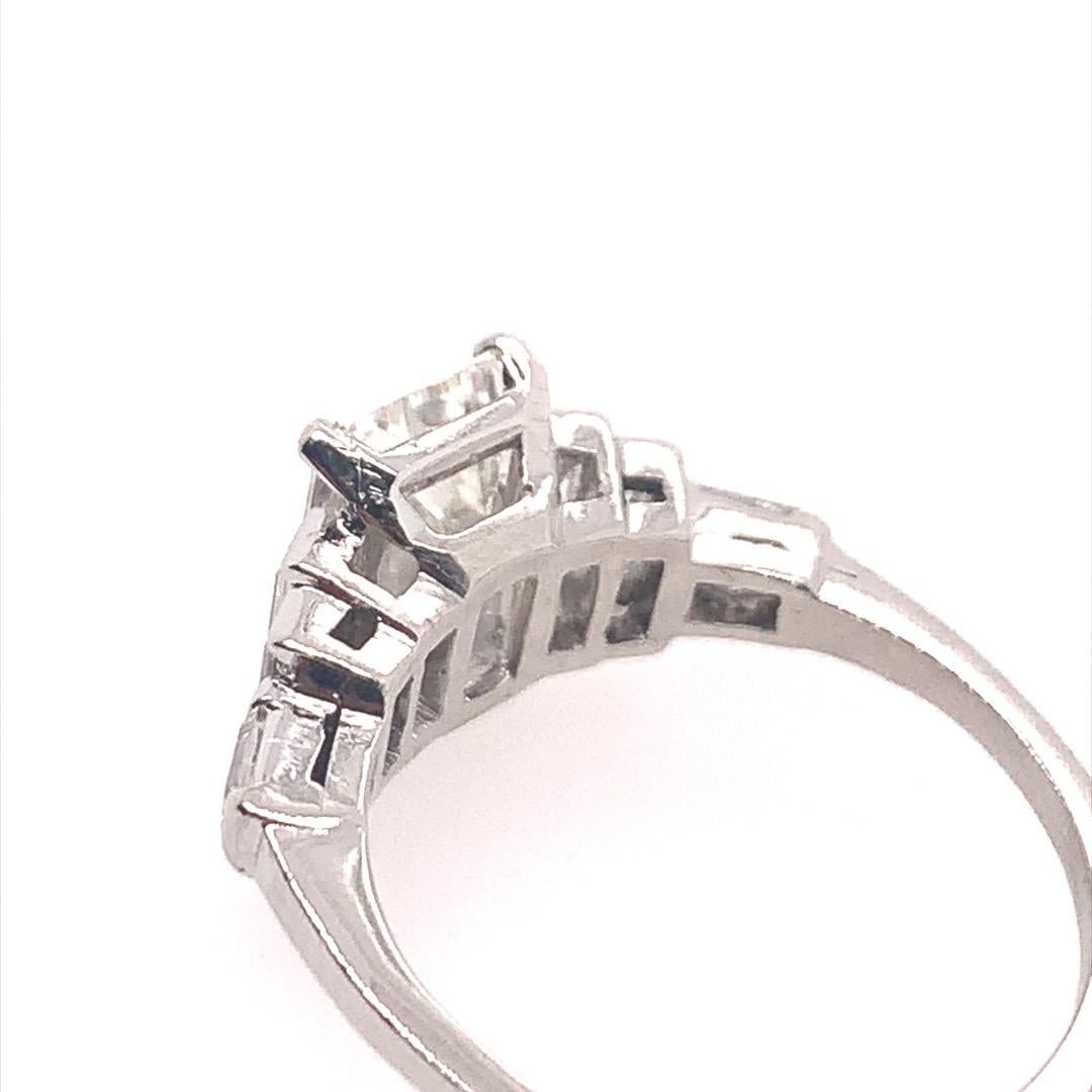 GIA Certified 1.80 Carat Emerald Cut J VS1 Platinum Engagement Ring, circa 1950 1