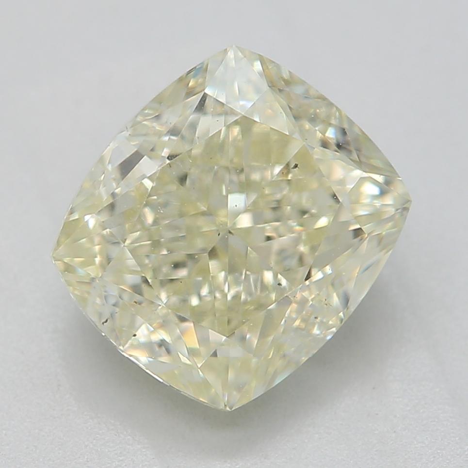Certificate: GIA
Report Number: 2486511154
Shape And Cut: Cushion
Carat Weight: 1.80 carat
Measurements: 6.89 x 6.24 x 4.42 mm
Color Grade: Fancy Light Brownish Greenish Yellow 

This fancy light brownish greenish yellow diamond is a unique and
