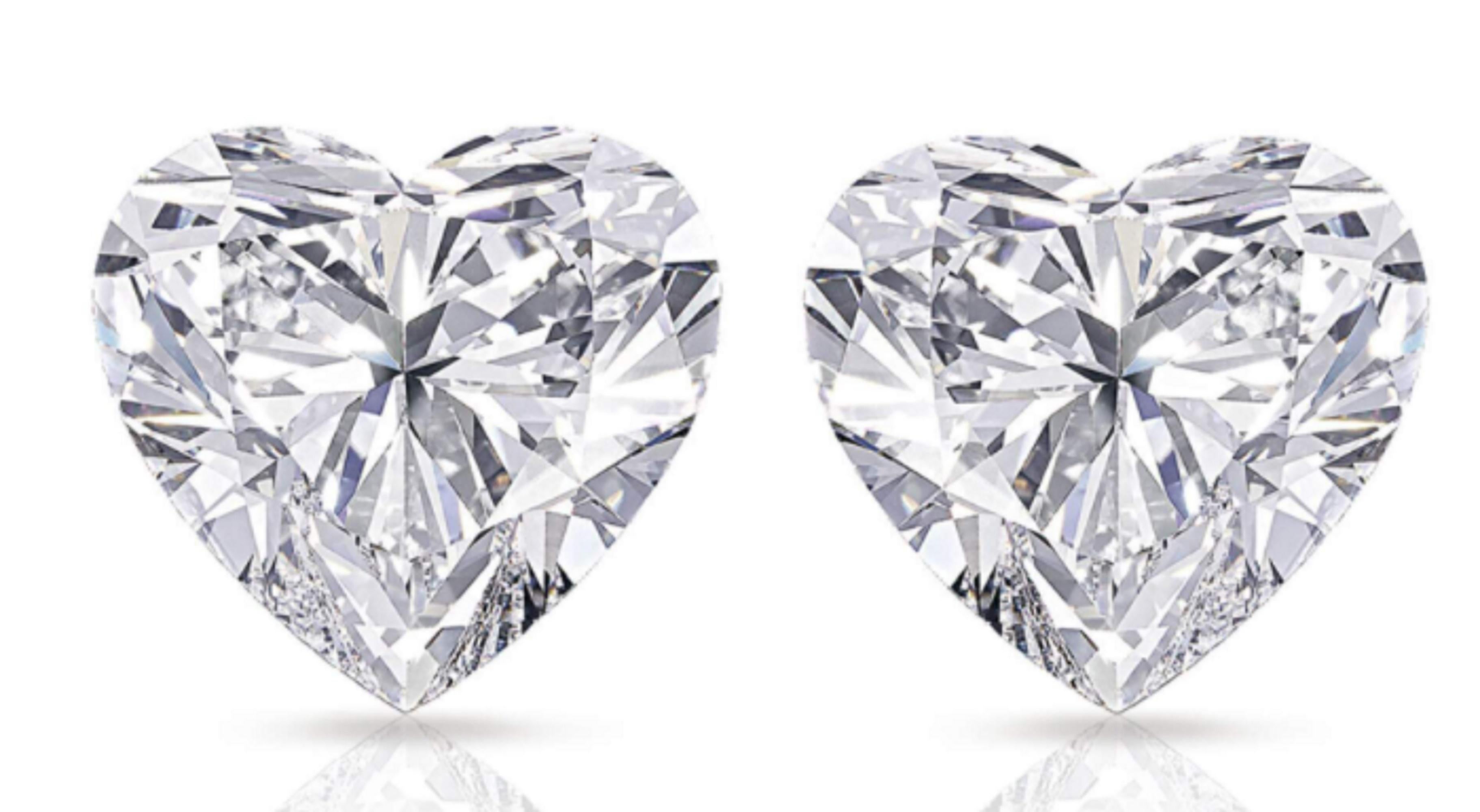 Modern GIA Certified 1.80 Carat Heart Shape Cut Diamond Studs VS Clarity F Color