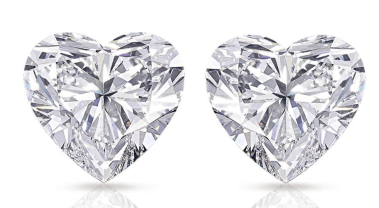 Heart Cut GIA Certified 1.80 Carat Heart Shape Cut Diamond Studs VS Clarity E/D Color For Sale