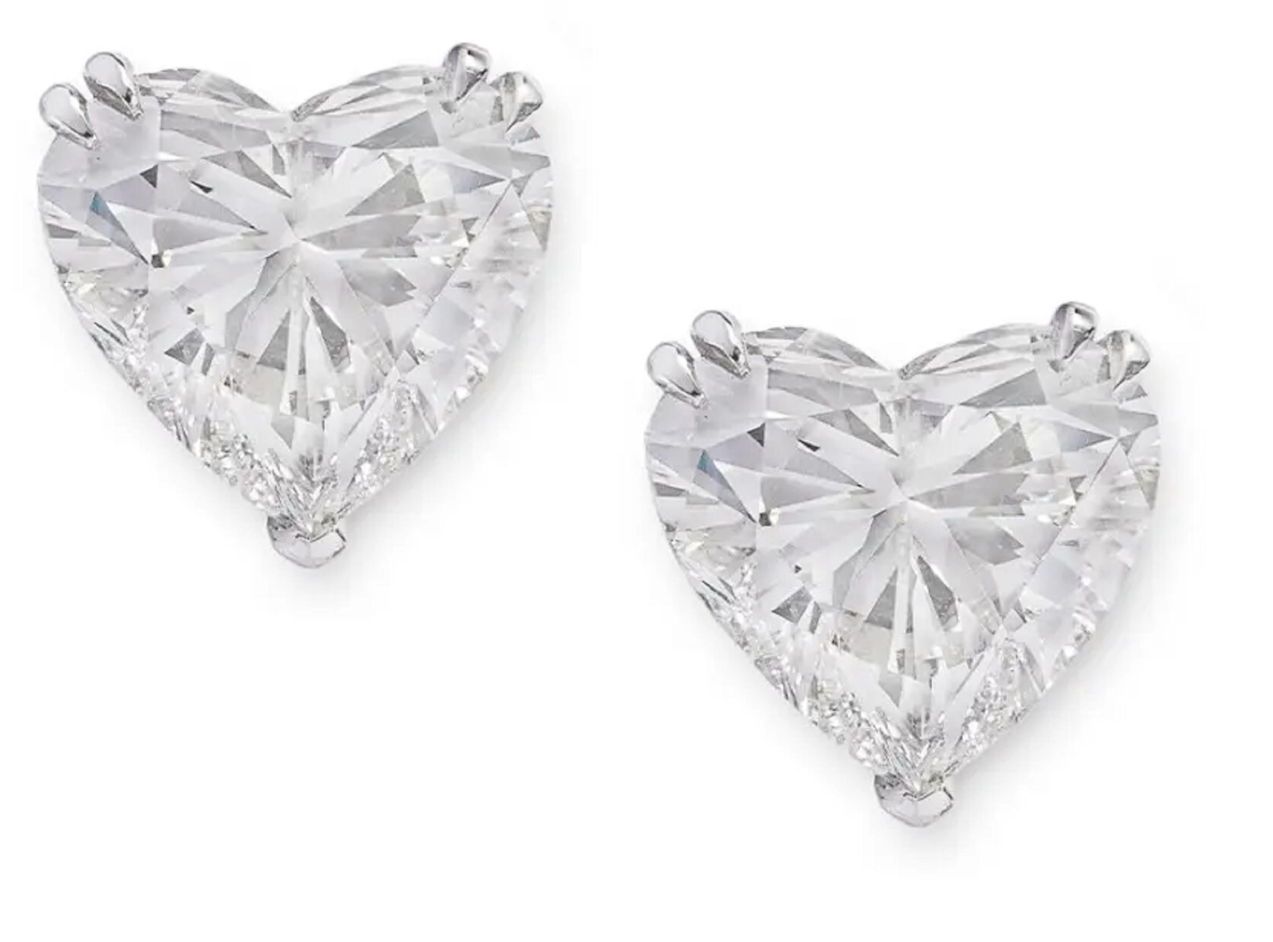GIA Certified 1.80 Carat Heart Shape Cut Diamond Studs VS Clarity F Color