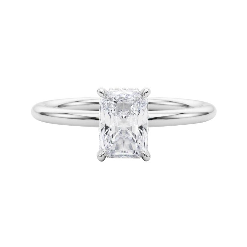 GIA Certificato 1,80 Carati Hidden Halo Radiant  Anello con diamante