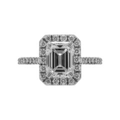 GIA Certified 1.80 Carat I VVS1 Emerald Cut Diamond Engagement Ring