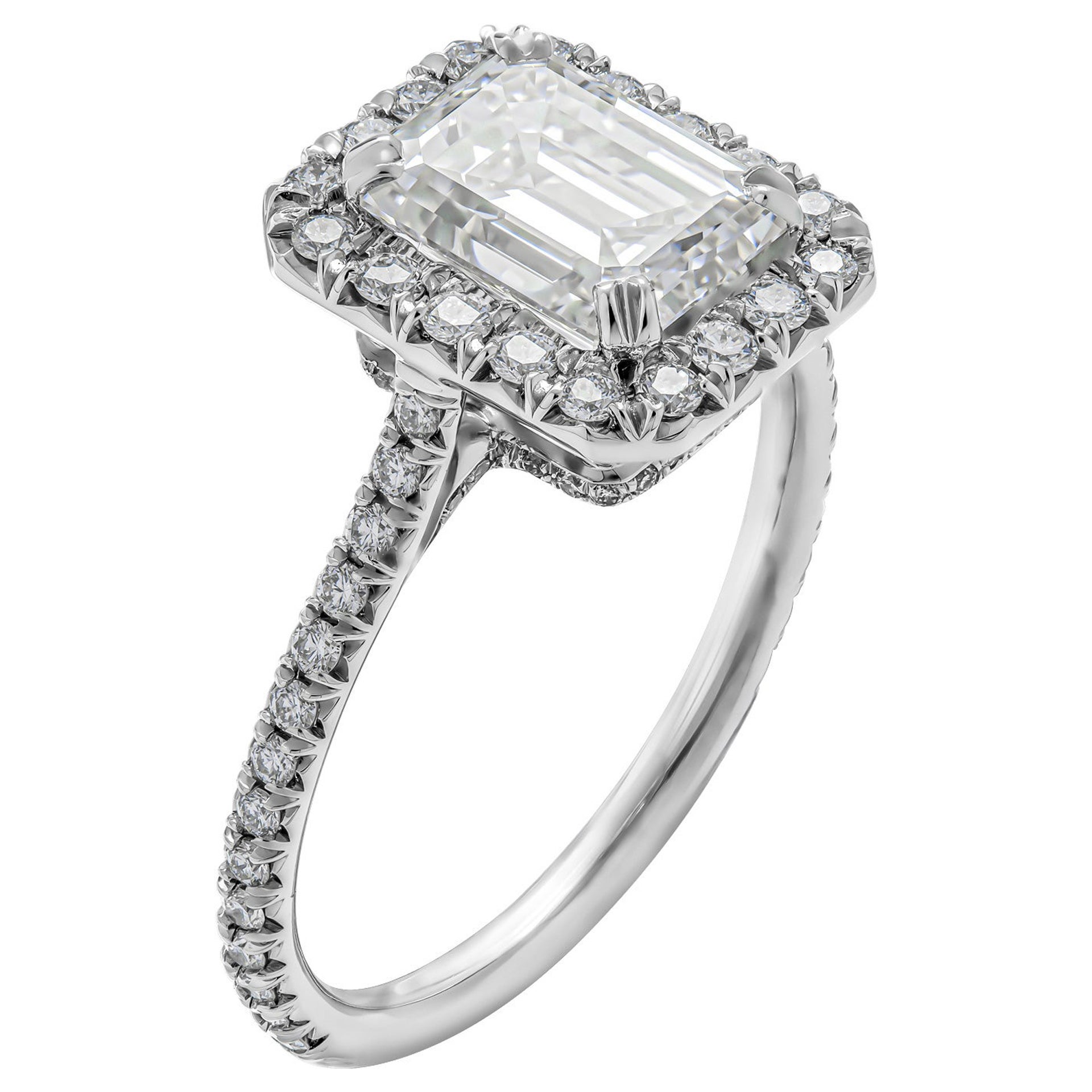 Anello di fidanzamento con diamante taglio smeraldo certificato GIA da 1,80 carati I VVS1