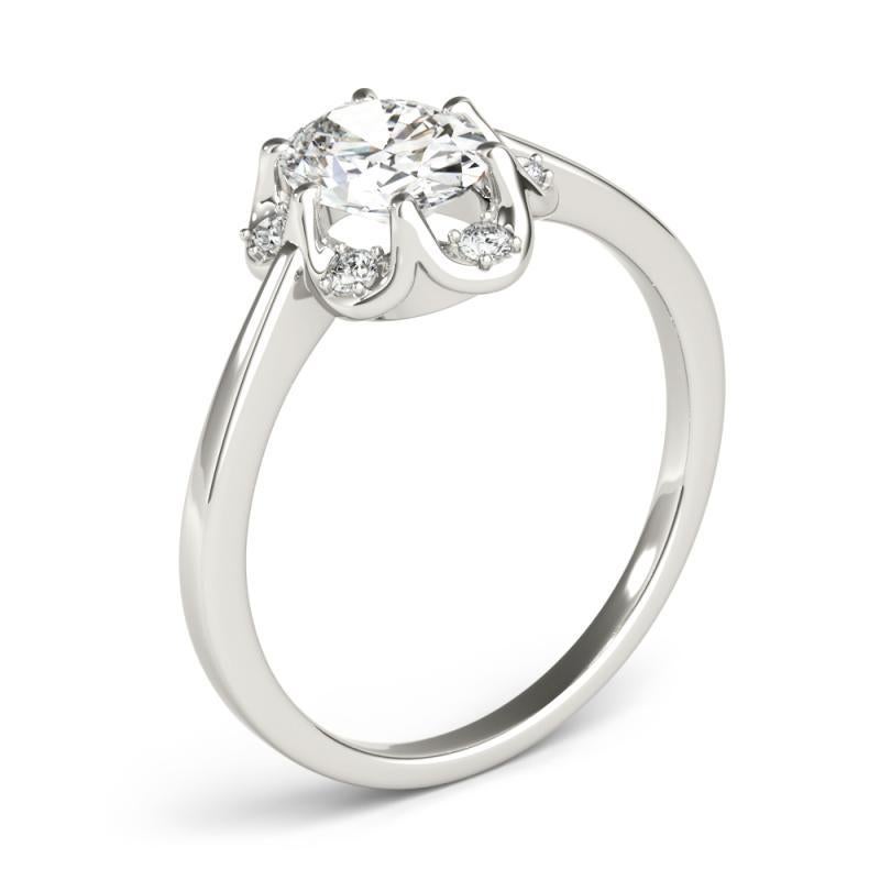 Donna Tulipano ovale a goccia certificato GIA da 1,80 carati  Anello con diamante in vendita