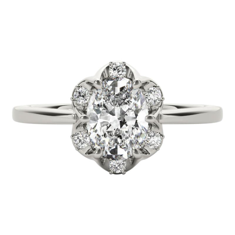 Tulipano ovale a goccia certificato GIA da 1,80 carati  Anello con diamante