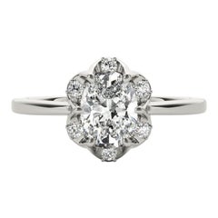 Tulipano ovale a goccia certificato GIA da 1,80 carati  Anello con diamante