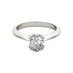 Anello con diamante solitario ovale Tulipano Cattedrale in platino certificato GIA da 1,80 carati