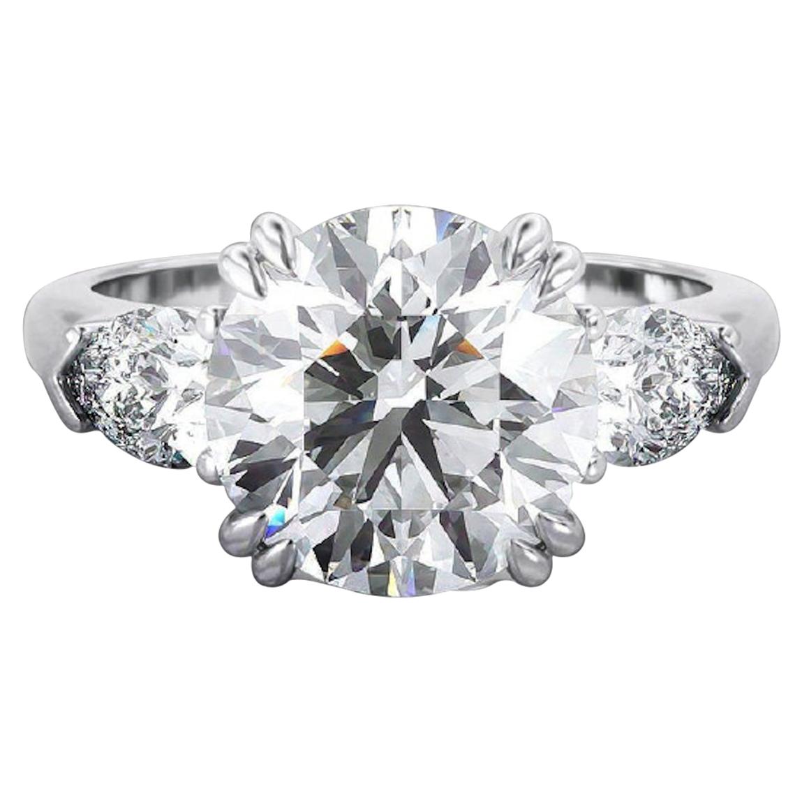 GIA Certified 2 Carat (MAIN STONE) Round Brilliant Cut Diamond Ring 