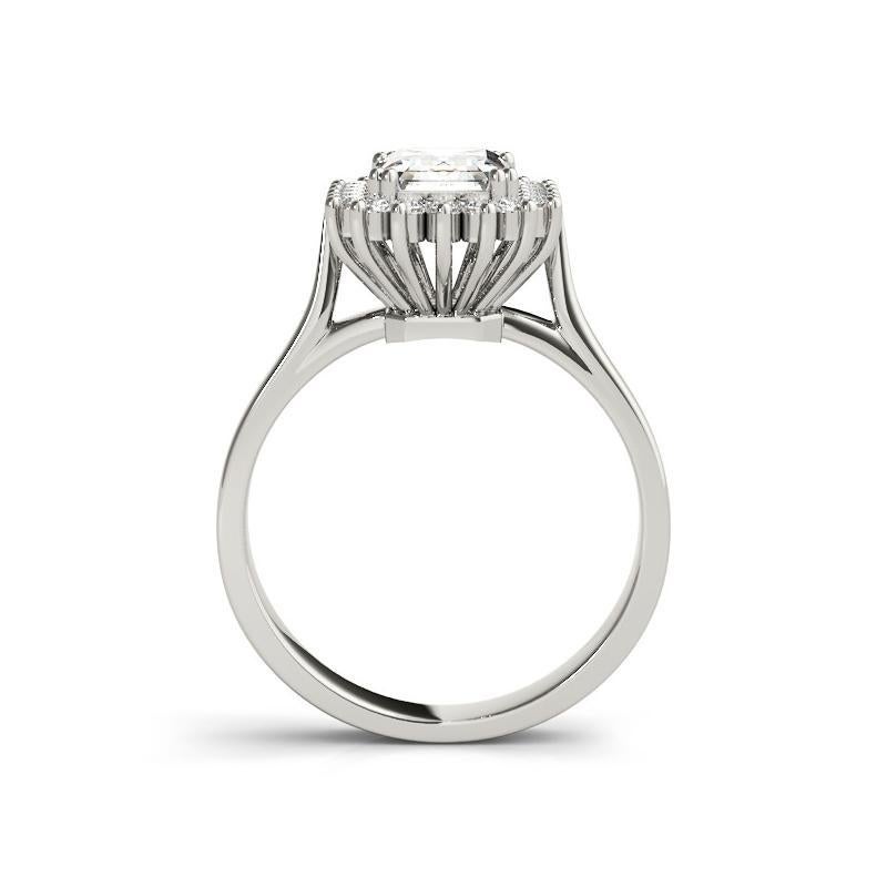 Anello di diamanti in platino con diamante radiante vintage a grappolo da 1,80 carati certificato GIA In condizioni Nuovo in vendita a New York, NY