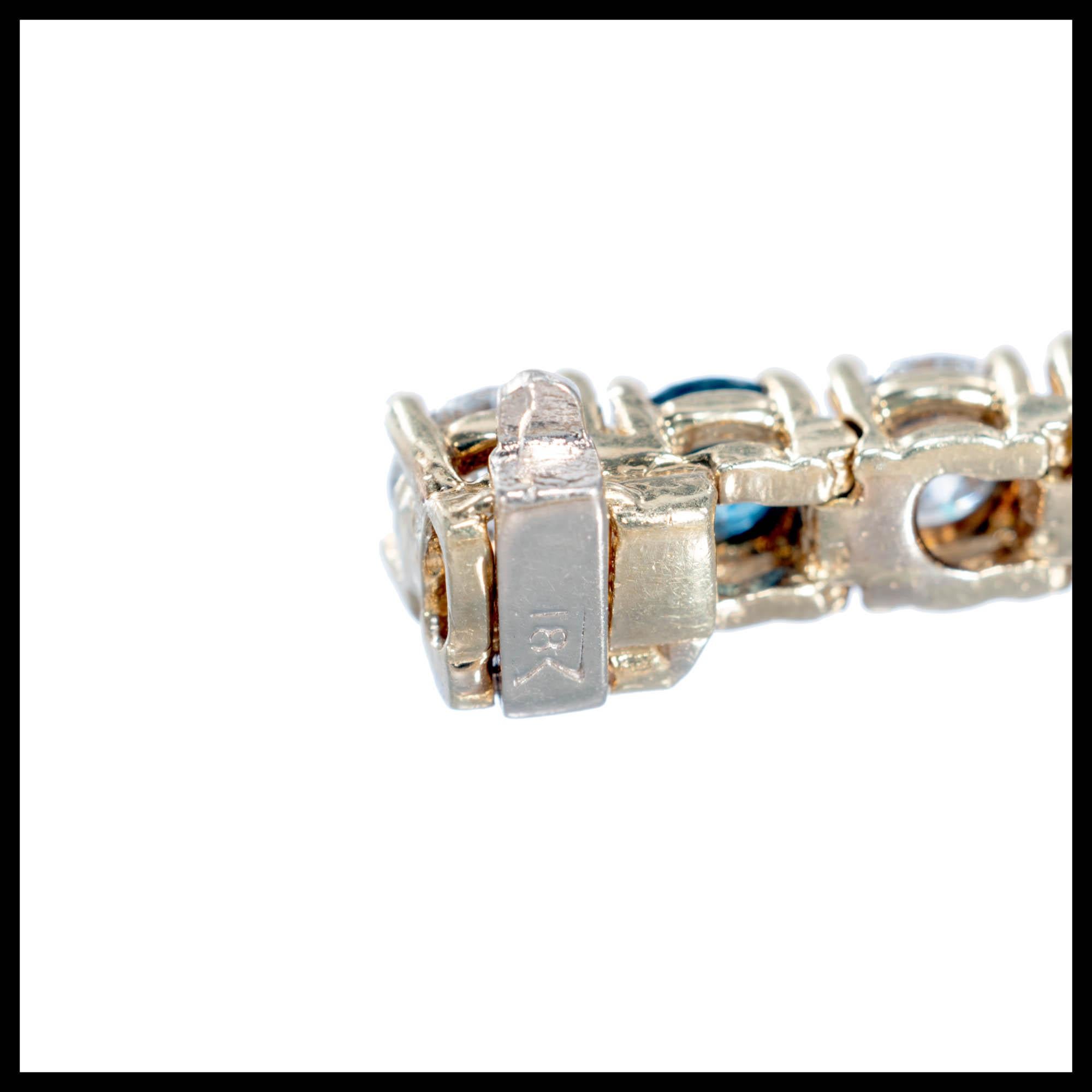 Bracelet tennis à maillons en or avec diamants et saphirs de 17,00 carats certifiés GIA Pour femmes en vente