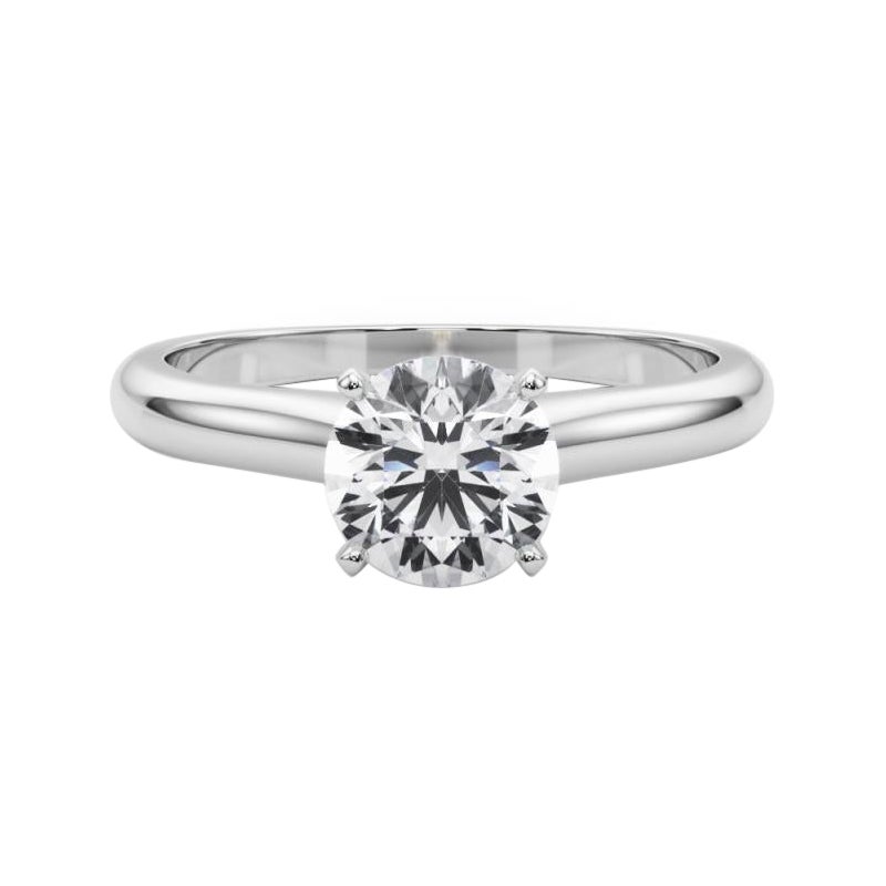 Anillo de diamantes en platino con solitario clásico redondo de 1,80 ct con certificado GIA