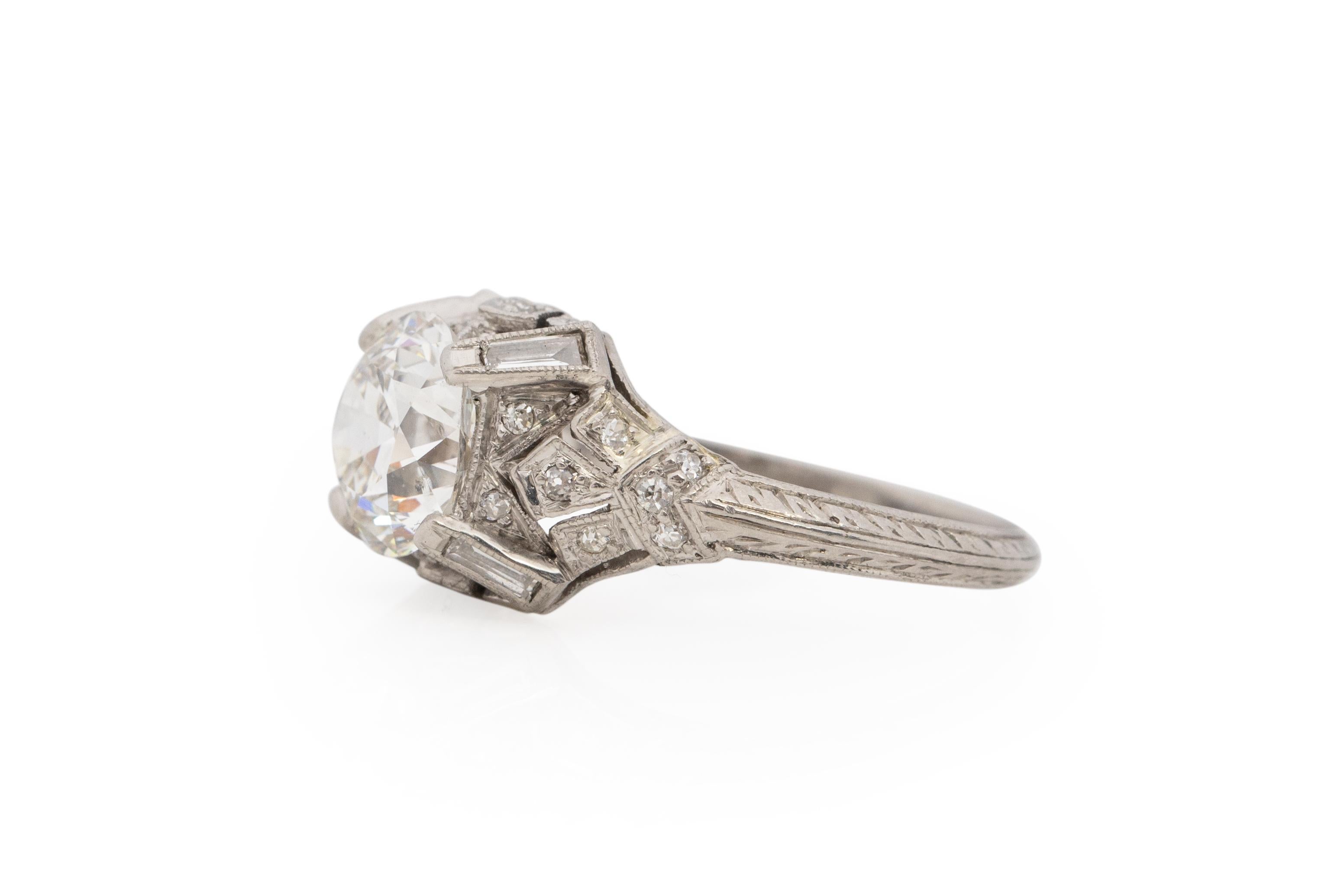 Verlobungsring, GIA zertifiziert 1,81 Karat Art Deco Diamant Platin (Art déco) im Angebot