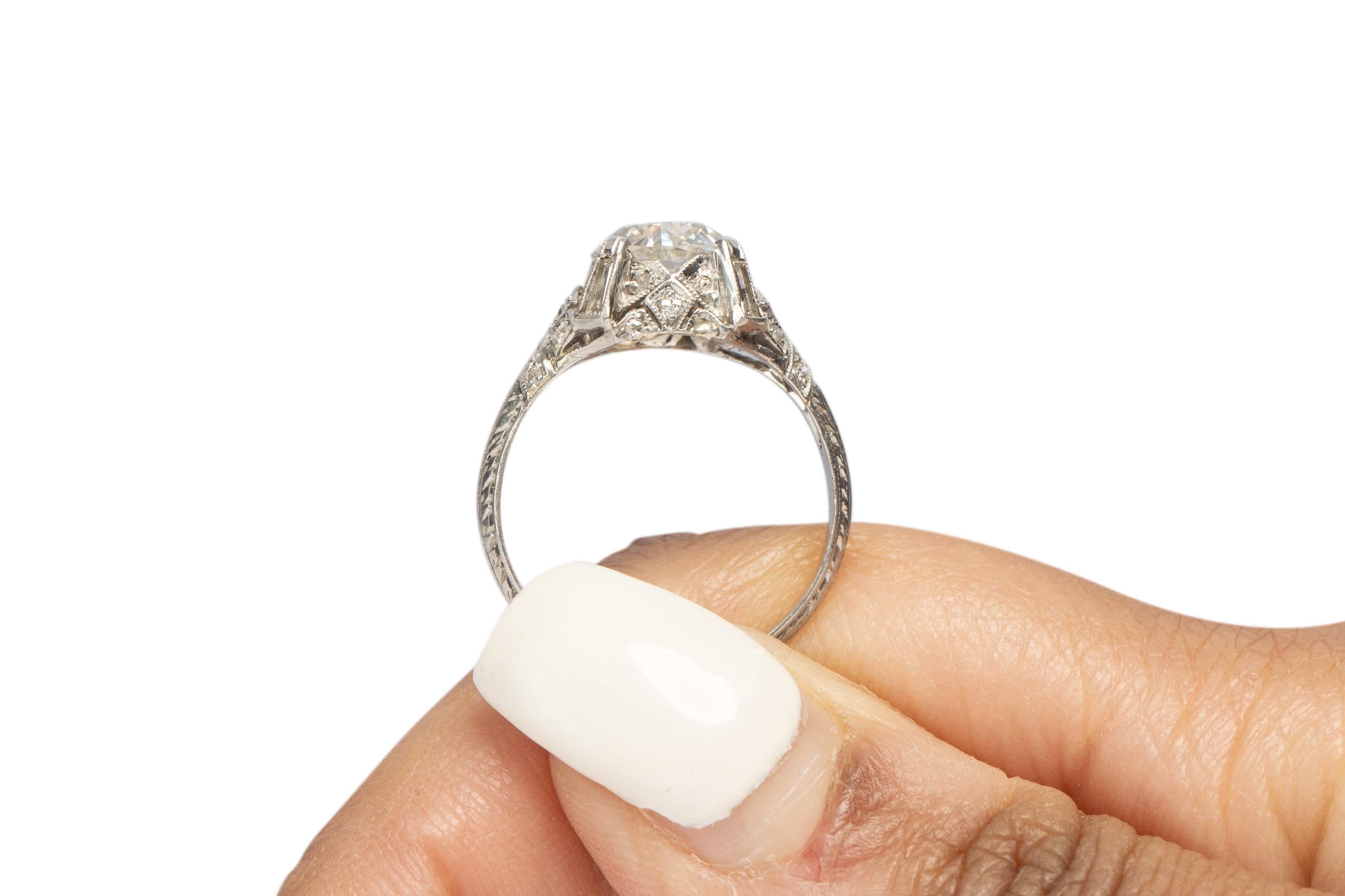Verlobungsring, GIA zertifiziert 1,81 Karat Art Deco Diamant Platin im Angebot 1