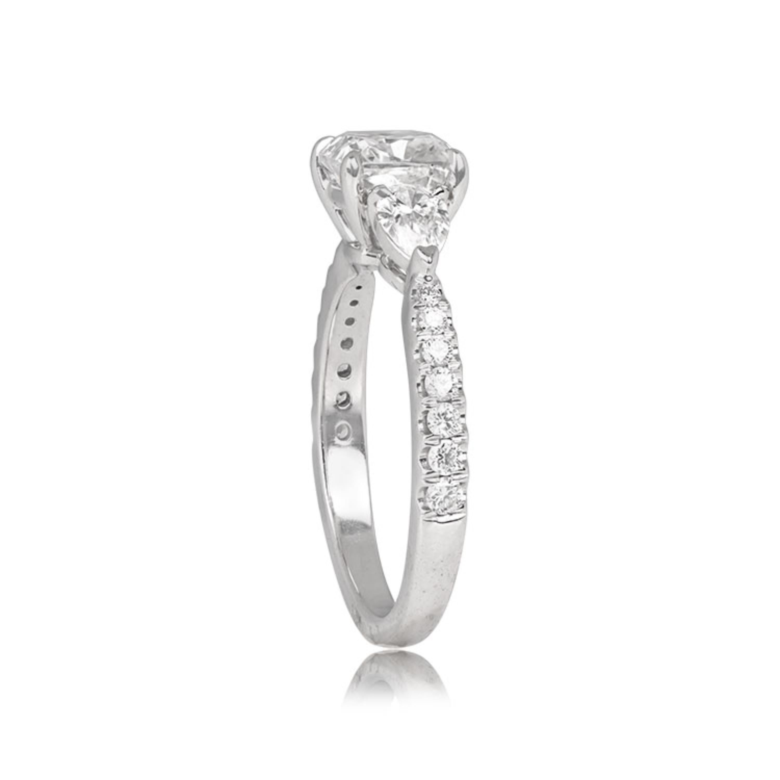 Women's GIA Certified 1.81 Carat Cushion Cut Natural Diamond Bridal Ring in Platinum For Sale
