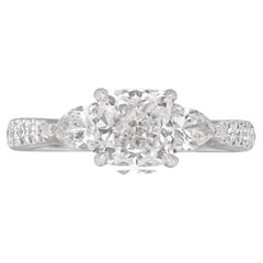 GIA Certified 1.81 Carat Cushion Cut Natural Diamond Bridal Ring in Platinum
