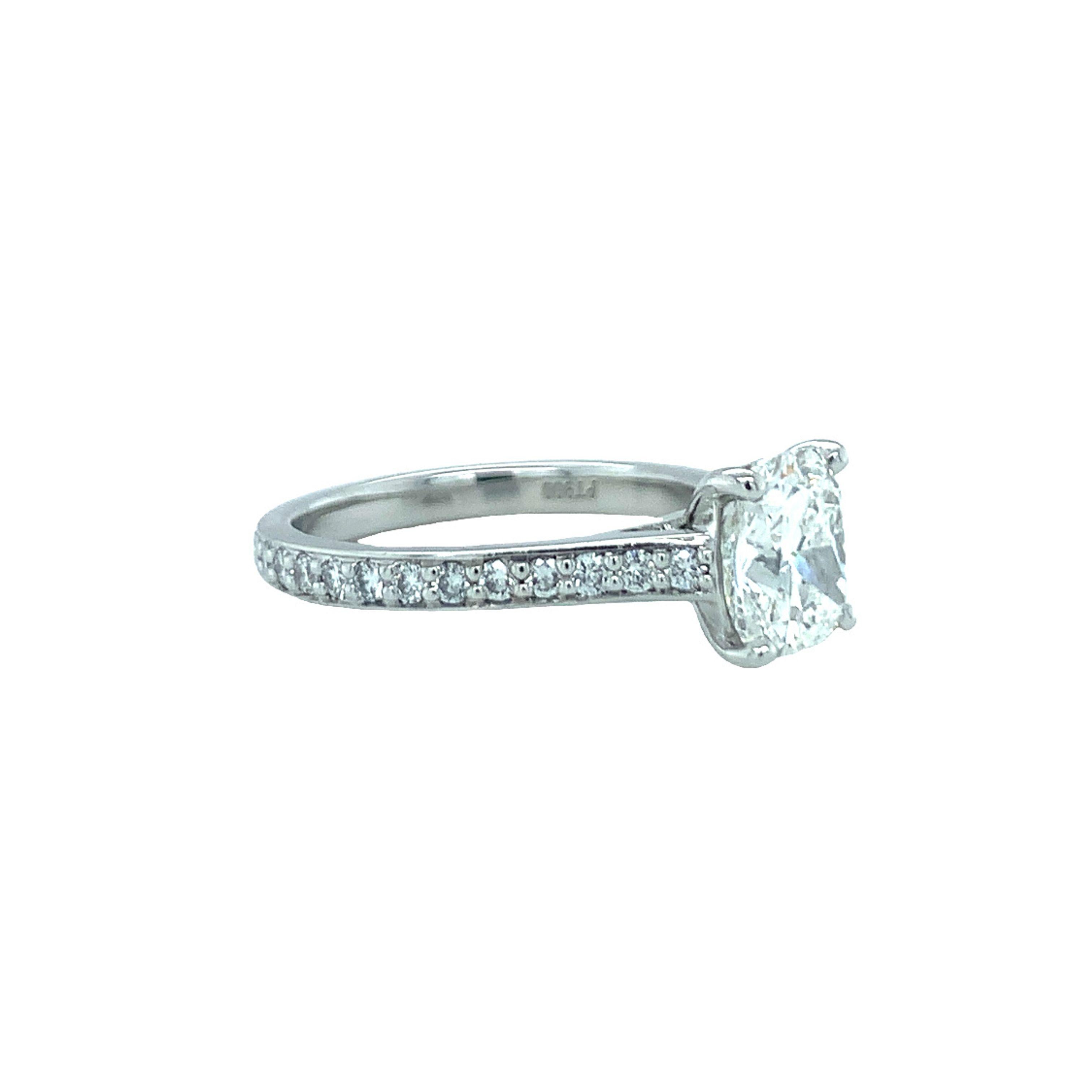 Contemporary GIA Certified 1.81 Carat Diamond Platinum Engagement Ring For Sale