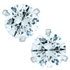 GIA Certified 1.81 Carat Diamond Solitaire Stud Earrings