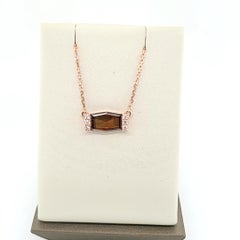 GIA Certified 1.81 Carat Fancy D Orange-Brown Hexagon Diamond Rose Gold Pendant