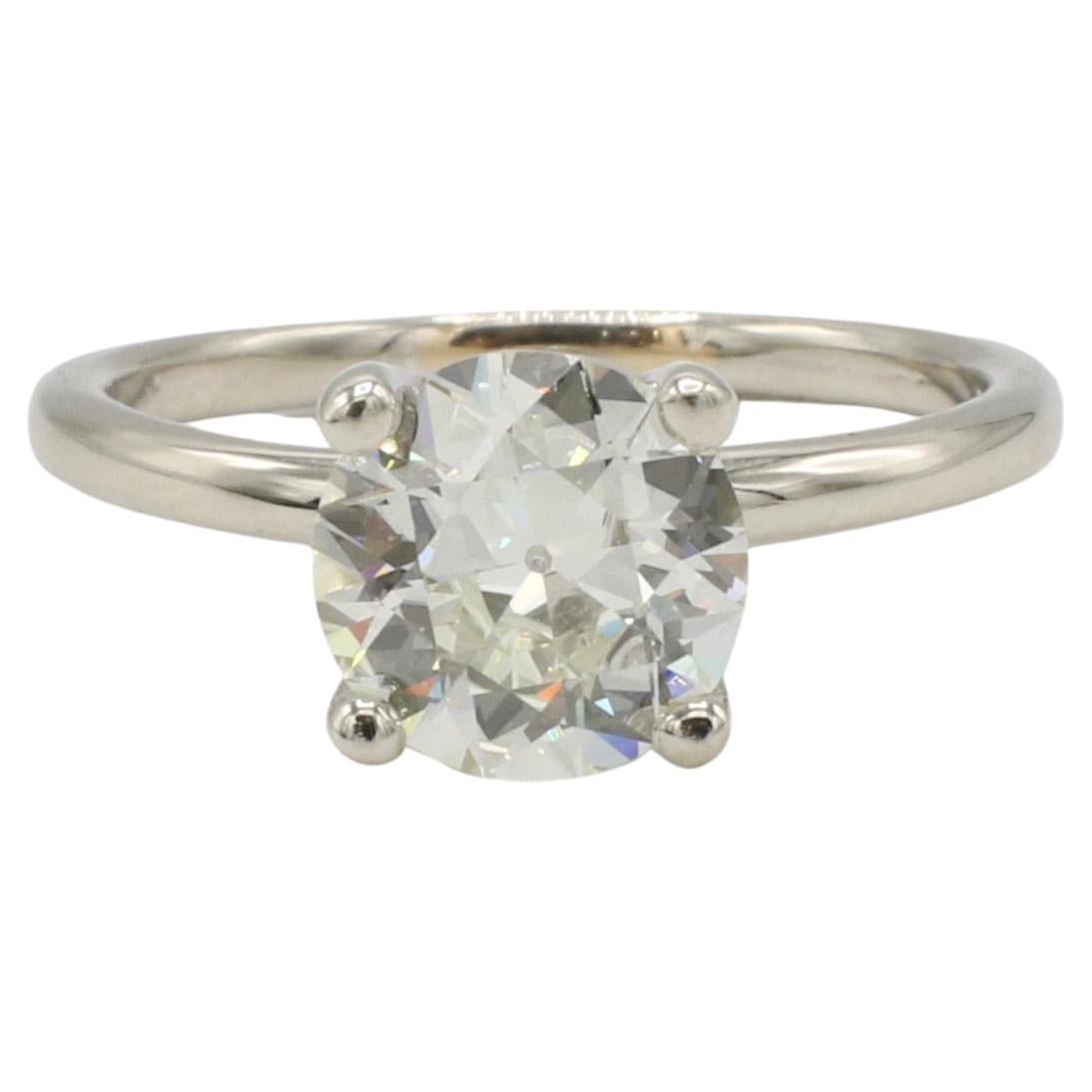 Bague de fiançailles certifiée GIA 1.81 carat L SI1 Old European Cut Natural Diamond Engagement Ring